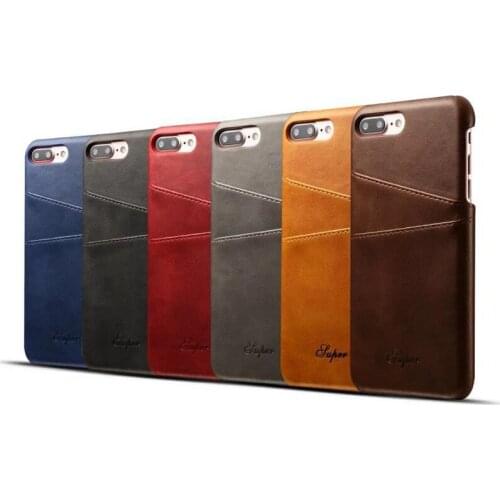 Vintage Leather Case Back Cover For iPhone x 6 6s 7 8 Plus Card Slot Case For Samsung galaxy s8+ S9 Plus Note 8 Wallet Back Case