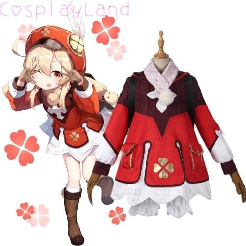Game Genshin Impact Klee Dress Cosplay Costume Halloween Party Outfit For Women Suit Lolita Dress Role Play XS-XXL