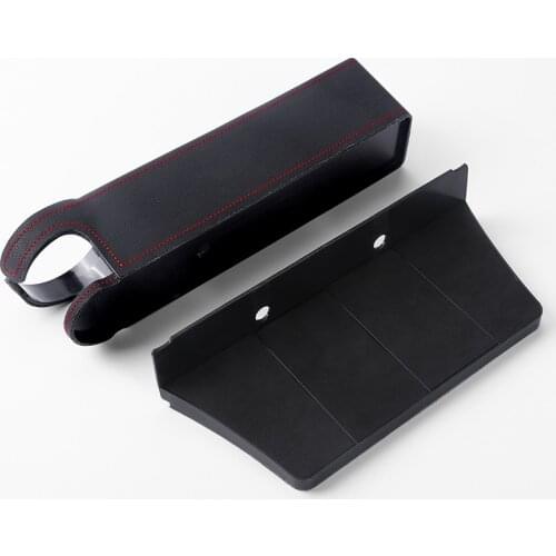 1 Pair Black Console Side Pocket Car Seat Catcher Fills the Gap Between the Seat Car Organizer