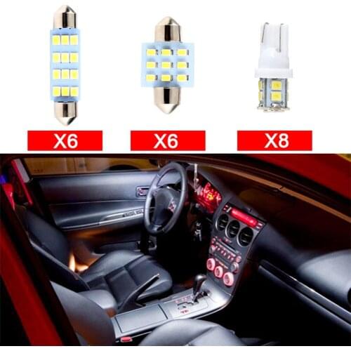 20pcs/set T10 Festoon SMD LED Bulbs for License Plate Light Dome Reading Lamp Car Vehicle Practical Supplies Parts
