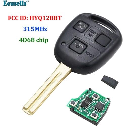 3 Button Remote Key Fob 4D68 Chip for Lexus RX350 ES330 RX330 RX400h FCC: HYQ12BBT 89785-50030, 89785-50031 TOY48 Uncut