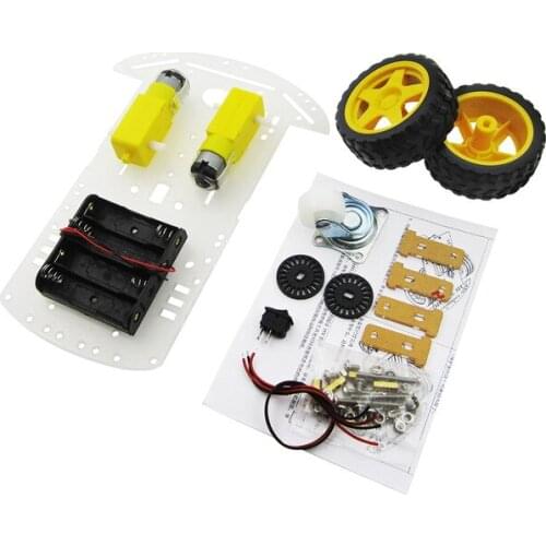 5pcs/lot New Motor Smart Robot Car Chassis Kit Speed Encoder Battery Box 2WD