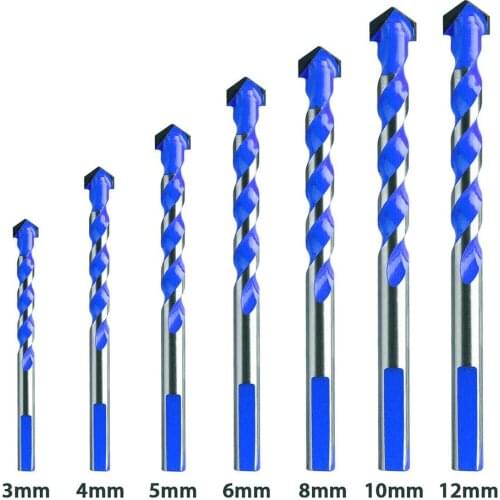 7Pcs 3-12mm Triangle Drill Bit Set Multifunctional Glass Ceramic Tile Drill Bit Concrete Brick Wood Metal Drilling Tools