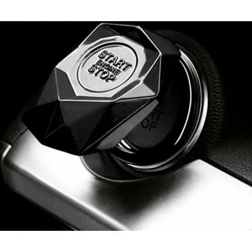 Black Car Interior Engine Start Stop Engine Push Button Protector Cover Trim Accessories Button Stickers Auto Interior Parts