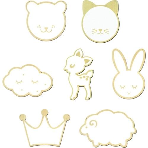 Children Animals Acrylic Wall Mirror with Rope Hanging for Baby Room Living Room DIY Home Wall Decor