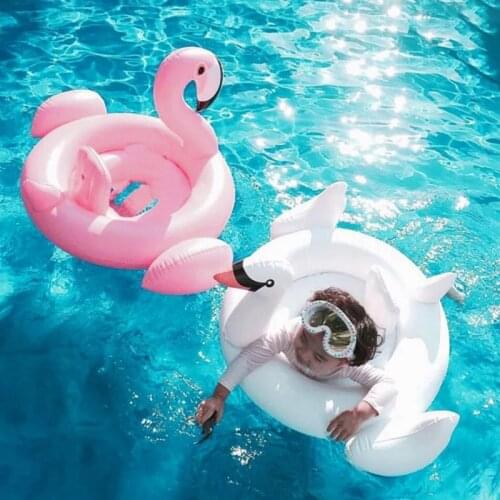 Baby Floating Swimming Seat Ring Flamingo Infant Thickened Inflatable Swim Lifebuoy Float Swimming Pool Beach Accessories
