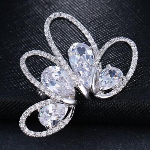 EmmayaNew Fashion Luxury Handmade White gold/Rose Gold Jewelry AAA Cubic Zircon Brooch for Women Wedding