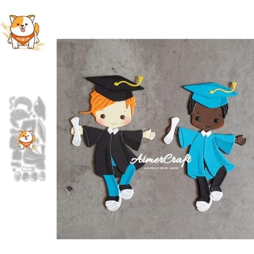 Boy graduation bachelor uniform Metal Cutting Dies Scrapbooking Stencil DIY Embossing Craft Die Cuts Card Making New Dies 2021
