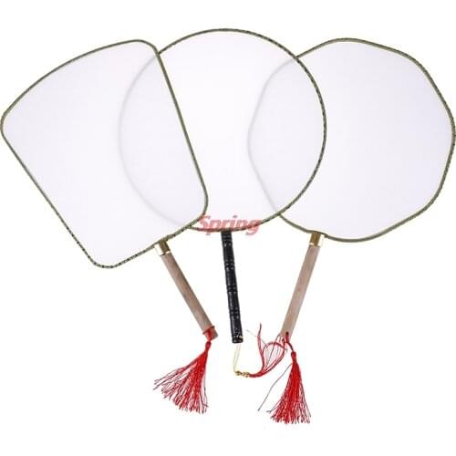 Hot Blank Childrens Drawing Fan Children DIY Handmade Painting Palace Fan Round Fan Kindergarten Puzzle Art Painting Material