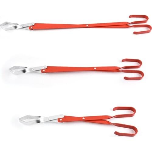 H55A Log Tongs Fireplace Poker Wood Tongs Reinforced Stainless Steel Wood Fired Oven Tool Grill Camping Fire Pit Tool BBQ