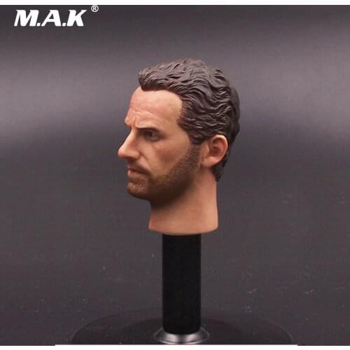 The Walking Dead 1/6 Scale Man Head Carving Sheriff Rick Head Sculpt with Neck for 12 inches Male Action Figure Body Accessory