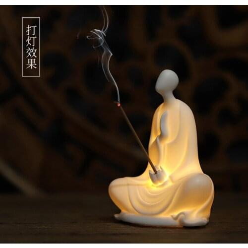 Ceramic Buddha Statues Small Monk Ornaments Purple Sand Tea Pet Golden Toad Tea Set Accessories Small Monk Figure Decorations
