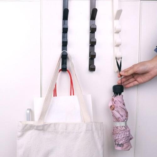 Hook Multi-Purpose 5-Link Kitchen Bathroom Wall Rack Towel Rack No Punching and Trackless Sticking JA55