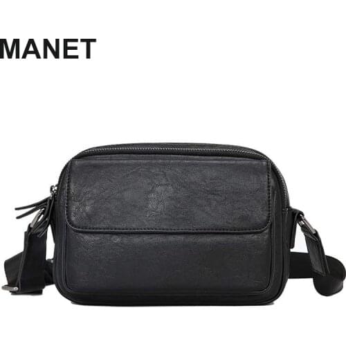 MANET Men Purses and Handbags Luxury Designer Bags PU Crossbody Bags for Men Fashionable Purses Leather Shoulder Bag Hand Bags