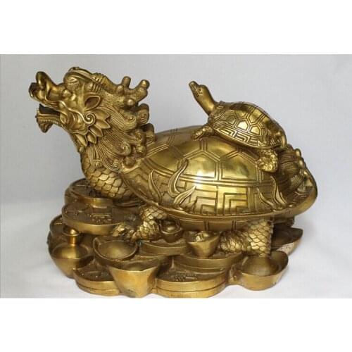 Copper dragon sub two metal crafts Home Furnishing lucky evil Huasha