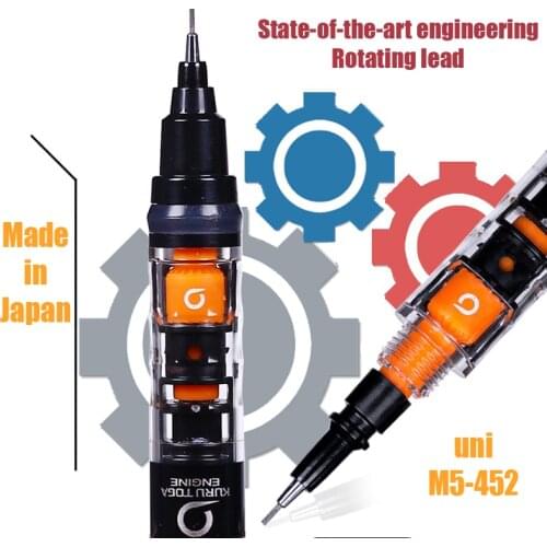 1pcs uni M5-452 Kuru-toga mechanical pencil Automatic Pencil 0.5mm Rotating lead student office 3 colors Available