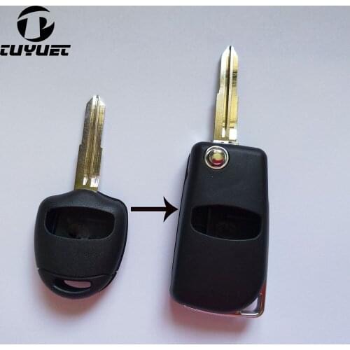 Modified Flip Folding Remote Key Shell 2 Buttons for Mitsubishi New ASX GRANDIS Outlander LANCER-EX With Right Key Blade
