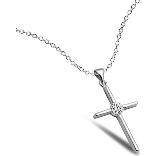 Fashion Tiny Pendant Necklace Cross 100% 925 sterling silver Personalized Choker For Women Jewelry Accessories Christmas Gift