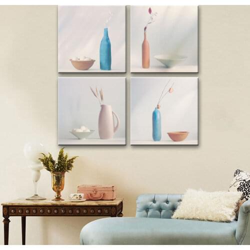 Wall art Canvas Painting Picture Art Purple Flowers And Vase On Canvas Modern Living Room Bedroom Wall Home Decoration No Frame