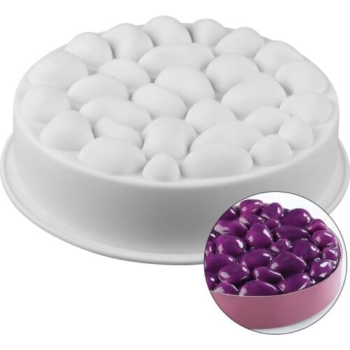 New Non-stick DIY Baking Pan Cake Molds White Round Silicone Mould Bubbles Stone Cake Mold