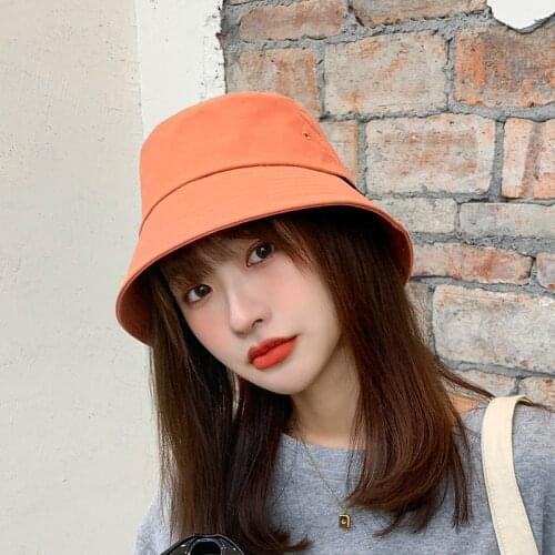 2021 NEW fashion Summer Bucket Hat for Women Soft Cotton Solid Color shape Outdoor Sun Hats Portable Panama Cap Lady hat