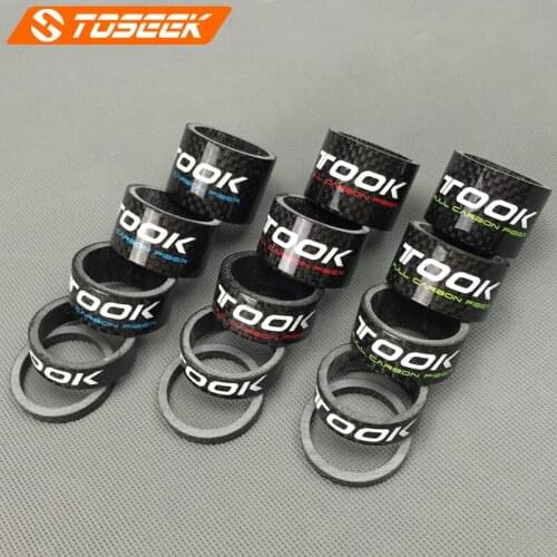 Mountain Road Bike Front Fork Washer Headset Handle Stand Ring Bicycle Accessories TOSEEK -TOOK1 Set of 3K Full Carbon Fiber