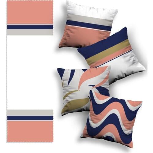 Pillow case Custom Design Pillow decorate Case and Runner Set 4'lü sofa top table top stylish