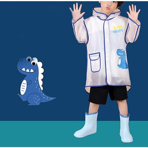 Practical Children Rainwear Transparent Waterproof Elastic Children Hooded Rainwear Jacket for Outdoor Activities Rain Suit