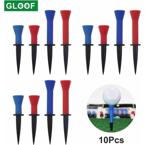 10Pcs=5Set Durable 58mm/76mm Plastic Golf Accessories Outdoor Sports Professional Golf Tees Rubber Cushion