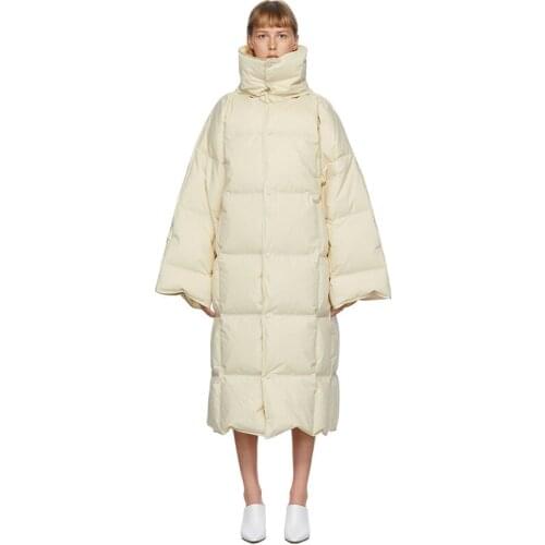 2021 Winter Women Loose Straight 90% Long White Duck Oversized Female Thick Warm Parkas Down Puffer Jacket Coat