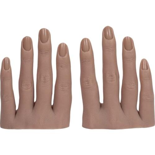Silicone Woman Nails Art Practice Training Fake Nails Display Hands