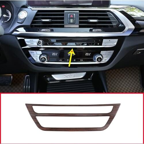 Pine Wood Grain ABS Car Central Control Air Conditioning Volume Frame Trim For BMW X3 X4 G01G02 2018 2019 Accessories