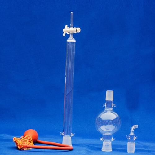 Glass tetrafluorine sand core column set pressure head chromatography column storage ball double ball