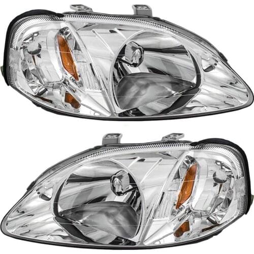 Sulinso 2PCS Headlights Headlamps Driver and Passenger Replacements for 99-00 Honda-Civic 33151-S01-A02/33101-S01-A02