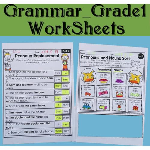 1st Grade Language Arts and Grammar MEGA Bundle Wooksheet Children Learning English language Painting Exercise books for kids