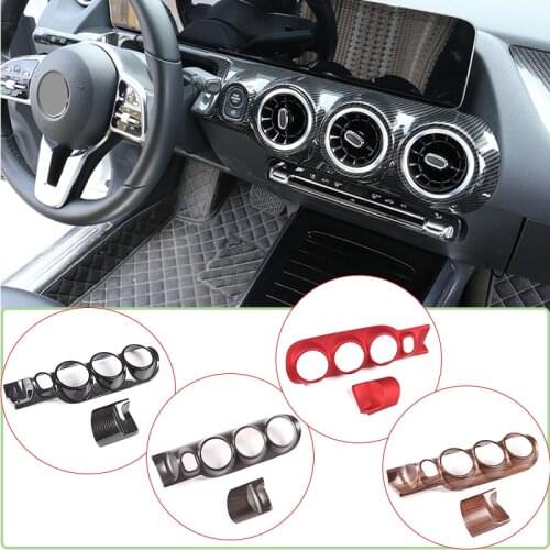 Carbon Fiber Style ABS Chrome For Mercedes Benz B Class W247 B200 Central Control Air Conditioning Decorative Panel Accessories