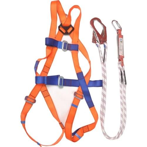 European-style full body five-point high-altitude safety belt Human body safety rope, double-rope hook structure, buffer package