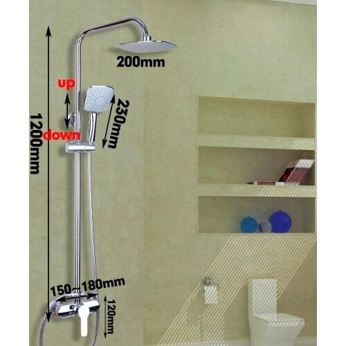 YANKSMART Fashion Bath&Shower Faucet Shower Set. Chrome Finish Polished Made Shower Set.8 Inch Rain Shower Head Tub Mixer Faucet