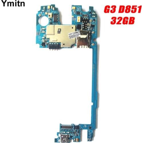 Ymitn Unlocked Tested Mobile Electronic panel mainboard Motherboard Circuits Cable For LG G3 D851 32GB