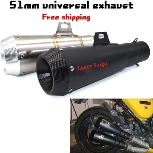 Zengjianmotoo - FOR CRF 230 GSR 600 CB650F R6 GSXR750 CBR500RR ZX6R ER6N Motorcycle Exhaust Pipe Escape Moto Right & Left Side