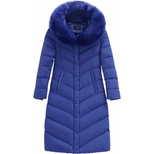 Womens winter cotton clothes New fashion casual long slim down jacket Thicken over coat hooded polyester down coat
