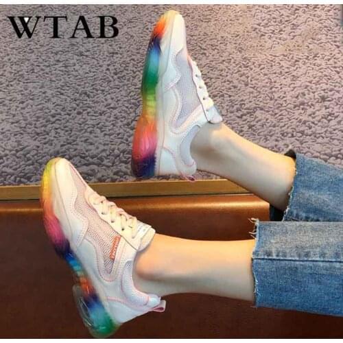 WTAB lucency flange women sneakers 2019 casual mesh summer ladies shoes colours ventilate sneakers baskets femme white sneakers