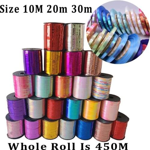 1Roll Balloon Ribbon 10M or 20M or 30M Laser Latex Helium Balloons Rope Party Accessory Gift Bag Box Packaging Ribon DIY Party