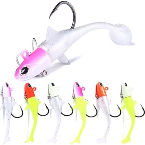 1PC 28g 35g 45g 50g 55g Soft Bait Jig Fishing Lure Jig Head Fish Swimbait Treble Hook Fishhook Fishing Tackle