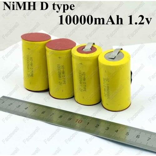 10pcs real capacity 10000mah 1.2v battery d size the cd ni-mh 1.2v nicd batteries recargable bateria 10000 mah nimh D type ni mh