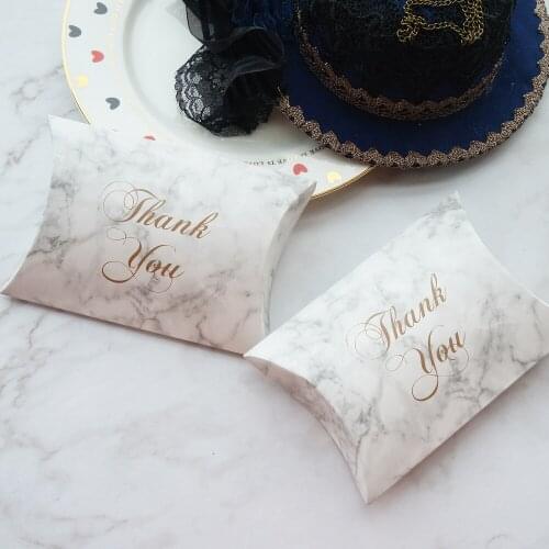 10pcs White Marble Thank You Design Candy Box As Small Gift Cookie Sweet Packaging Wedding Favors Baby Shower Birthday DIY Use