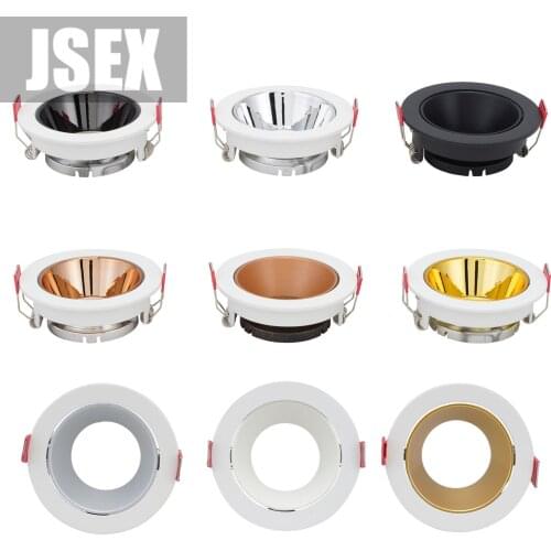 10PCS LED Recessed Ceiling Spot Light Fixture Spotlight Frame Round GU10 MR16 Fitting Holders Black