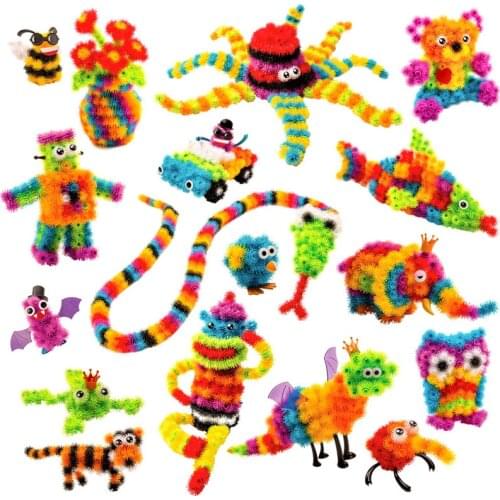 100-1200pcs Thorn Ball Magic Puffer Ball DIY Assembling Toys 3D Model Construction Building Blocks Toys for Children Gifts