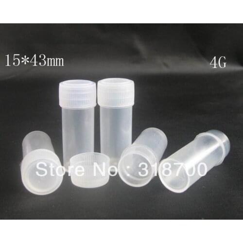 100/LOT 5G Refillable Empty Transparent PP tube with cap 5ml Clear plastic Container Packaing