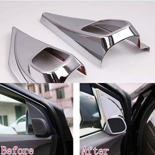 2pcs ABS Inner Front Side Tweeter Loudspeaker Frame Althorn Ring Cover Trim Radio Styling Stickers For Honda CRV 2012-2014